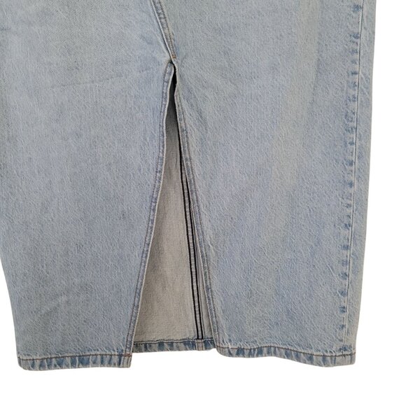 Abercrombie & Fitch High Rise Denim Midi Skirt Size 28/6 Light Wash 90s Y2K - Picture 5 of 8